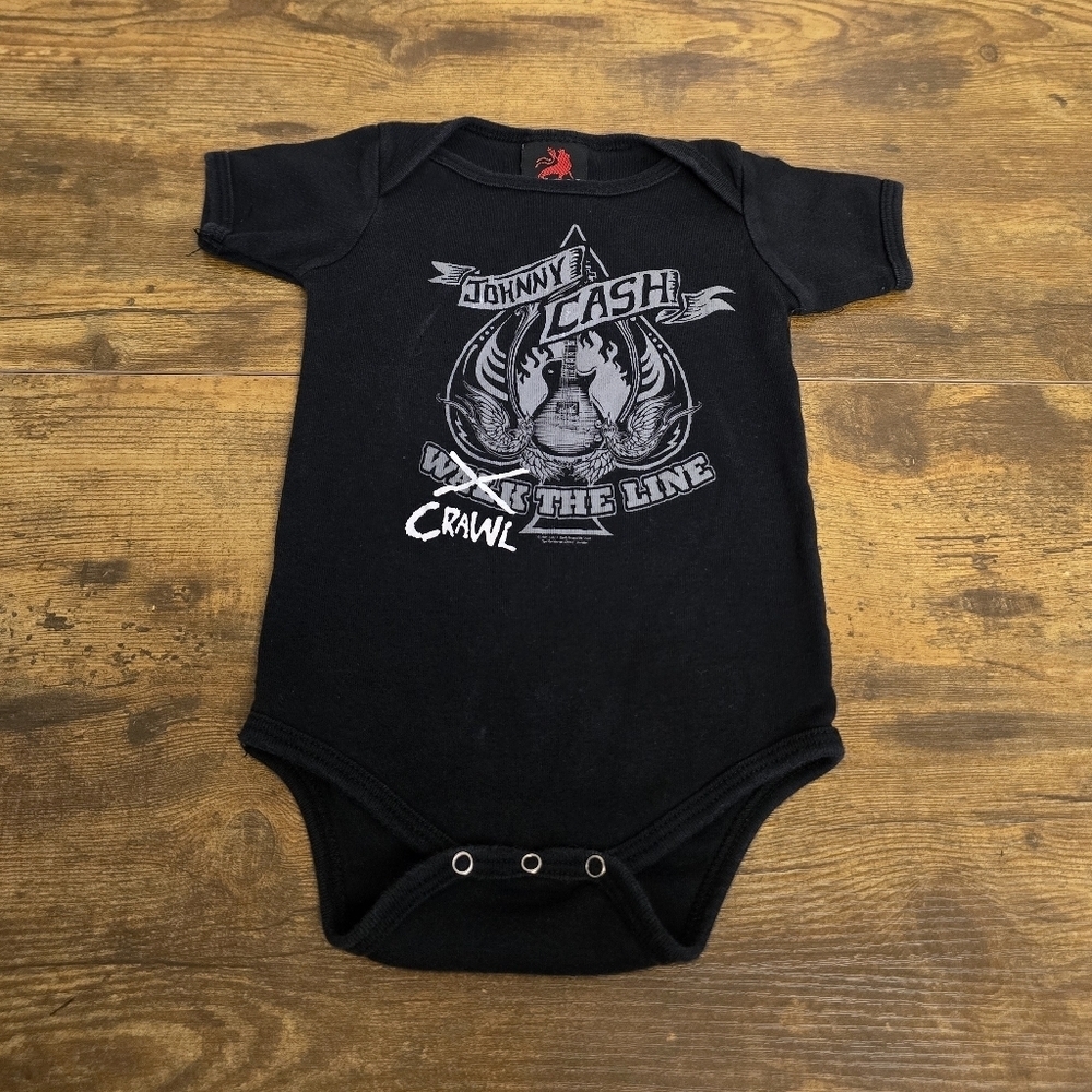 Zion Rootswear Johnny Cash Baby Onesie Bodysuit Size Large